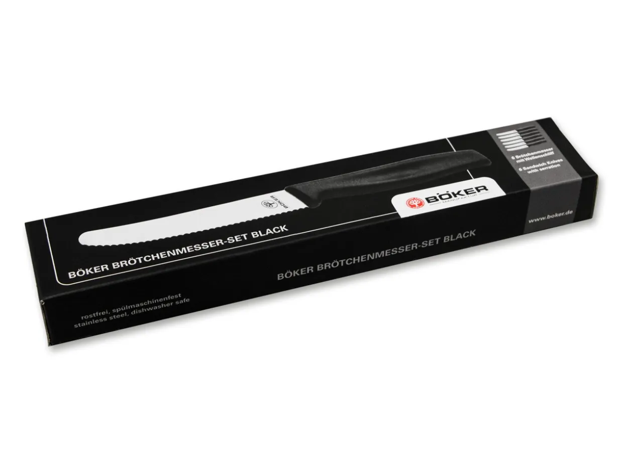 Brotchenmesser Schwarz Set 6 Stuck