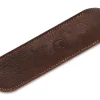 Leder-Stecketui Dunkelbraun