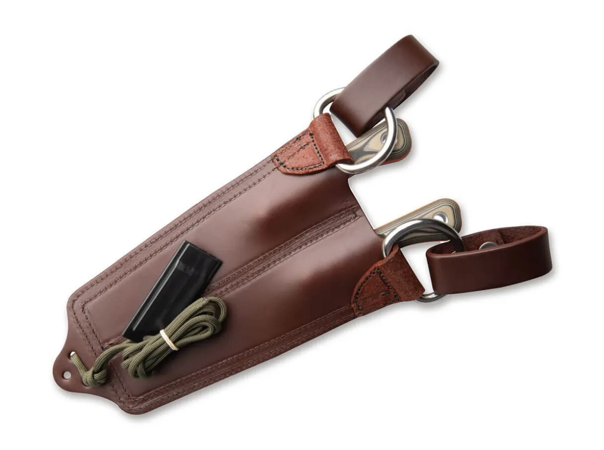 Muley Combo Leather Sheath Tan Black G10