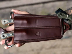 Muley Combo Leather Sheath Tan Black G10