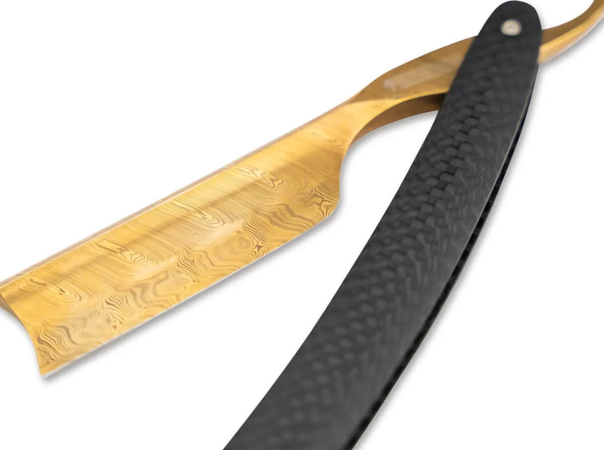 Rasiermesser Damast Carbon Gold