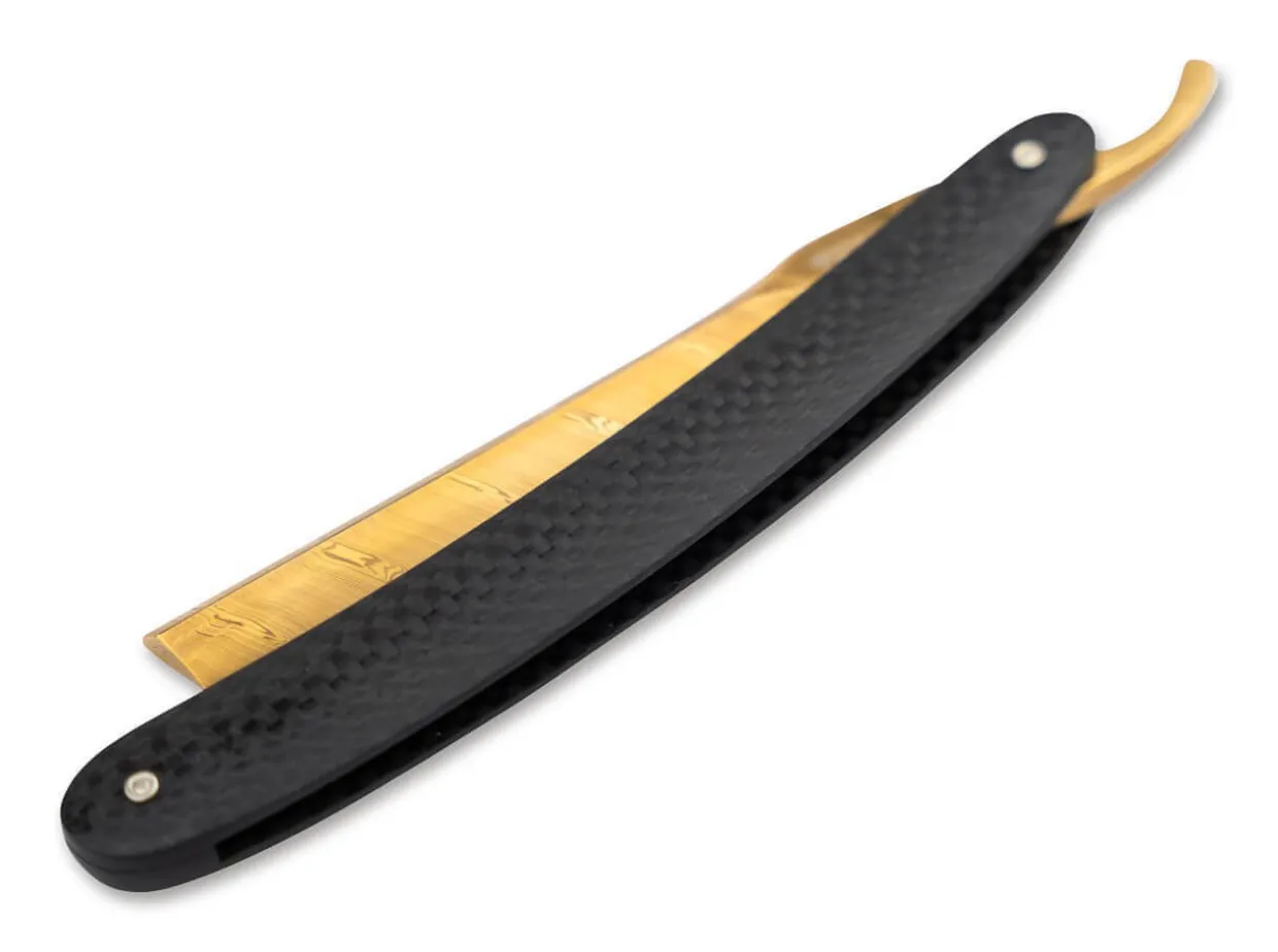 Rasiermesser Damast Carbon Gold