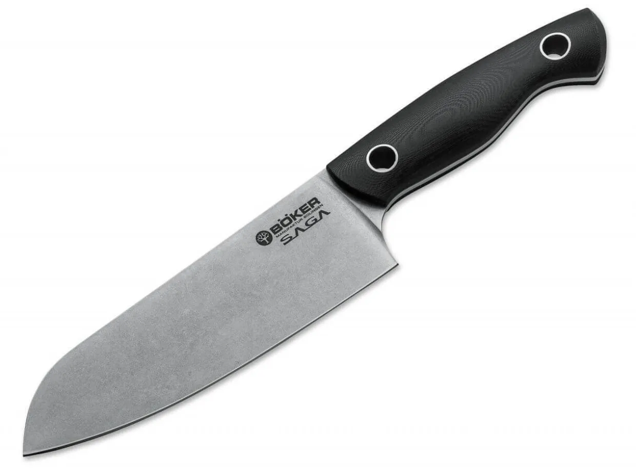 Saga Santoku G10 Stonewash