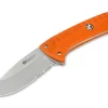 Sax Knife G10 Orange Saw Blade